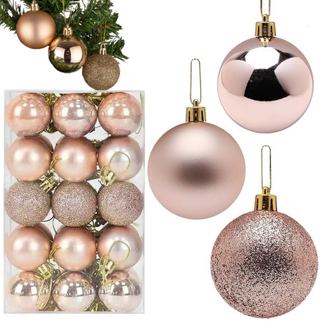 Pom de crăciun baubles 30pcs golden brilliant blinger mat
