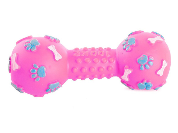 Juguete para perro squeaky chew rubber dumbbell bone