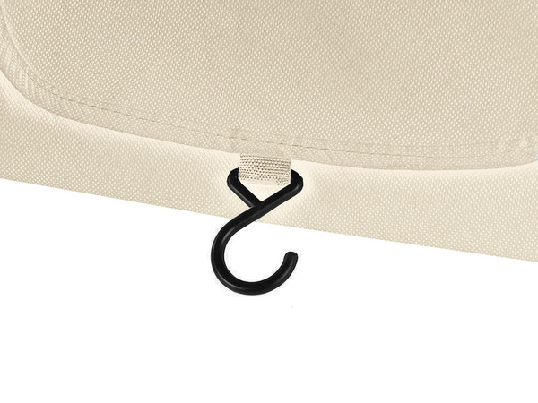 Collapsible vanity case hanging bathroom organiser with hanger