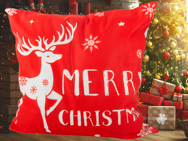 Vianočný poťah na vankúš 45x45 na vianoce vianočný sob červený