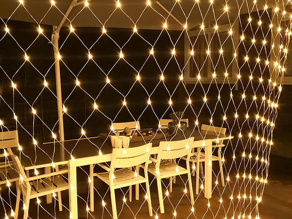 Fény képernyő függöny 160led karácsonyi fények usb pilot fehér fehér 2x2.6m