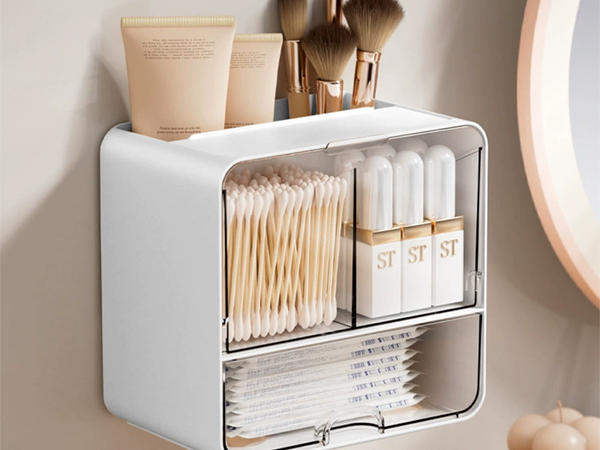 Organiser cabinet container with drawer cosmetic storage for the bathroom
