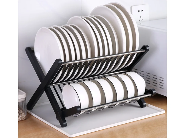 Double-deck drainer tray folding tray standing large