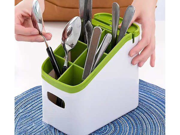 Galda piederumu organizētājs galda piederumu paplātes nažu asinātāja statīvs