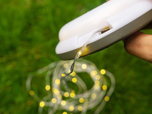 Lampe de camping guirlande led rechargeable en rouleau 8m chaud