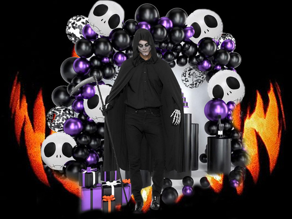 Capa halloween larga capa negra con capucha disfraz disfraz
