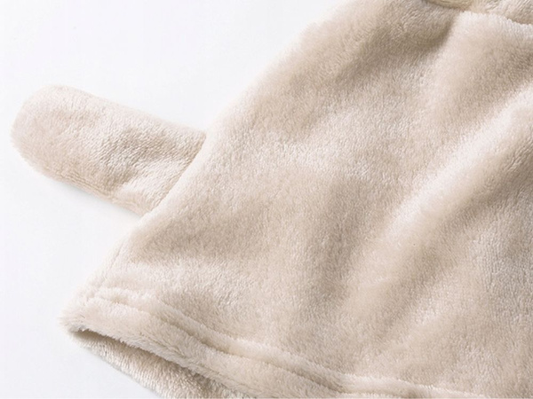 Pyjama deux pièces avec capuche pour femmes, doux et pelucheux, short m