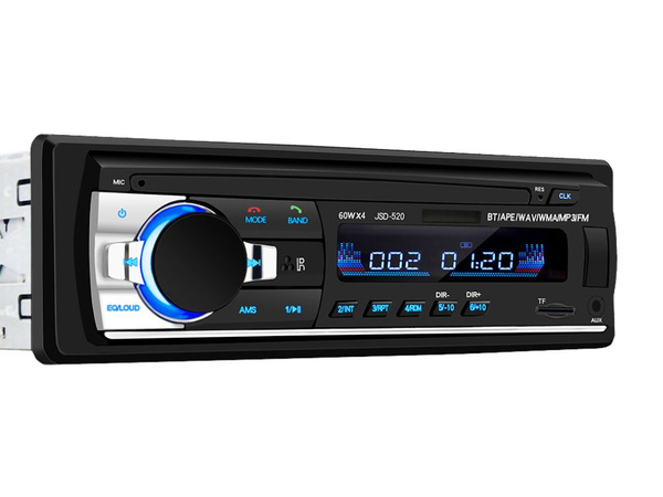 Car radio bluetooth usb aux sd 1-din microfon + pilot 4 x 60w
