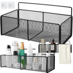 Viseča košara kovinski organizator viseča polica kuhinja črna