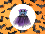 Halloween dress-up costume skirt bat headband black and purple