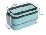 Caja de desayuno con separadores contenedor de dos pisos xxl cubiertos lunchbox 1400 ml