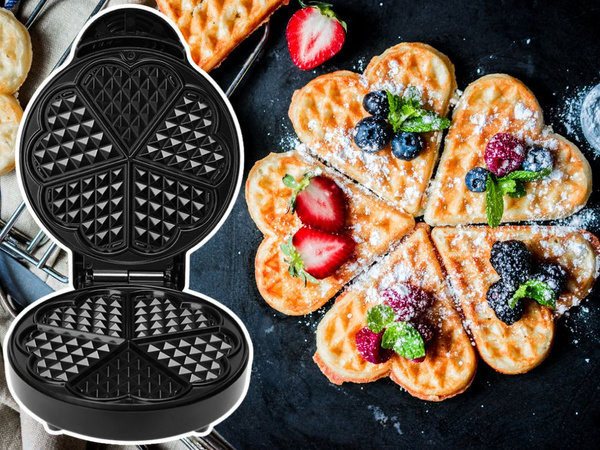Gofrownica mocna 5 puszystych gofrów opiekacz na gofry serca 1000w