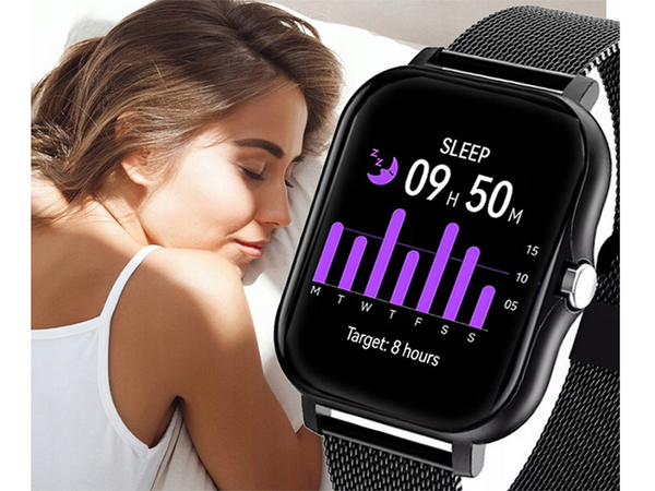 Smartwatch dámské pánské hodinky gumový řemínek sport bluetooth hovory černé