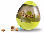 Interactive toy dog treat ball for learning slow down