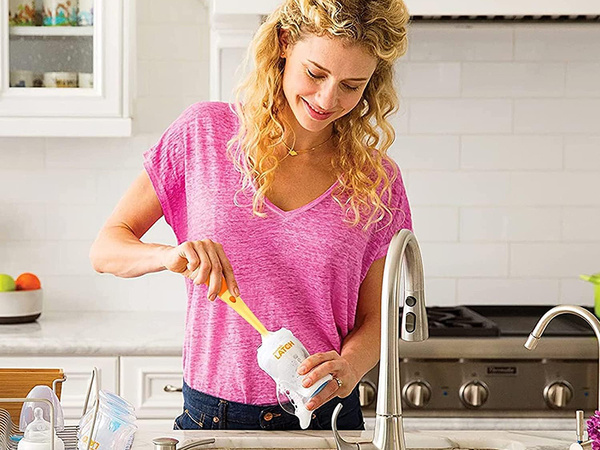 Szczotka gąbka do mycia butelek szklanek słoików myjka długa z gąbką