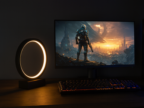 Nachtlampe tischlampe rund ring farbe kalt warm neutral regulierung