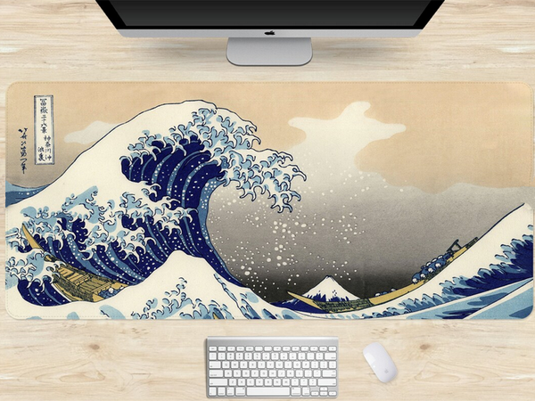 Große tastatur mauspad für büro schreibtisch 90x40 große welle
