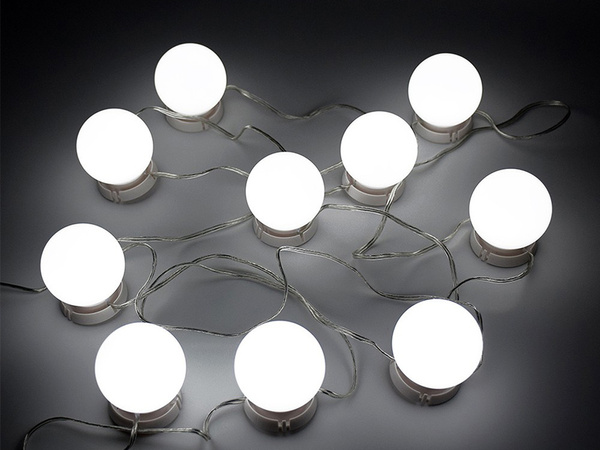 Led tualetes galds spogulis gaismas make-up komplekts 10gab