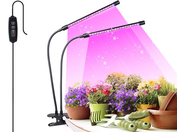 2x lampa na rast rastlín 40 led časovač usb klip