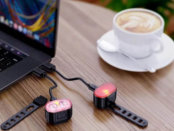 Kolesarska luč spredaj zadaj vodila za krmilo kolesa močna usb svetla