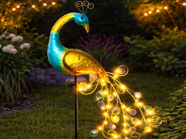 SOLAR GARDEN LAMP PAW LED ON STAKE GARDEN DECORATION WARM COLOUR