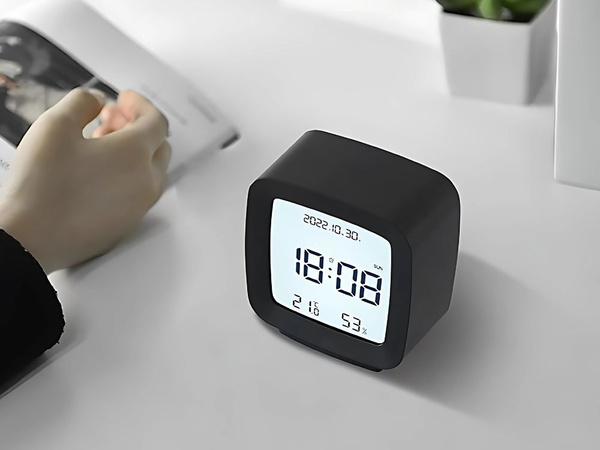Ceas cu alarmă cu dată și temperatură cu funcție snooze lcd umiditate în aer