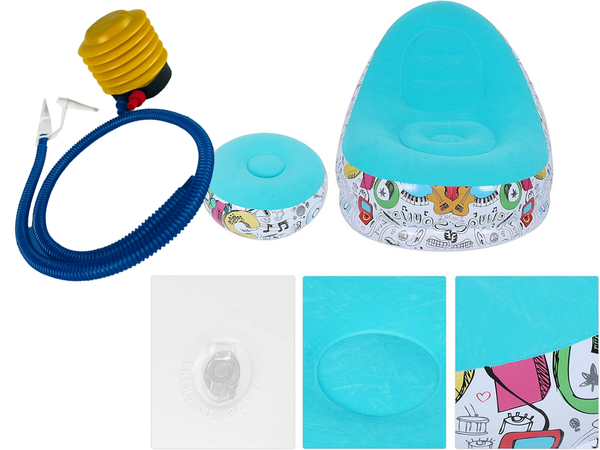 Gartensessel liegestuhl aufblasbar strand pouf fussstütze bequem