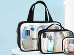 Mallette cosmétique transparente 3 en 1 pour les voyages en avion