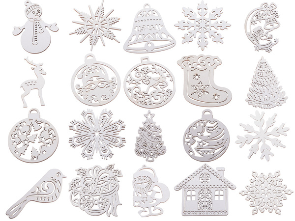 Decoratiuni din lemn pentru pomul de craciun 20 de piese pandantive ornamente baubles