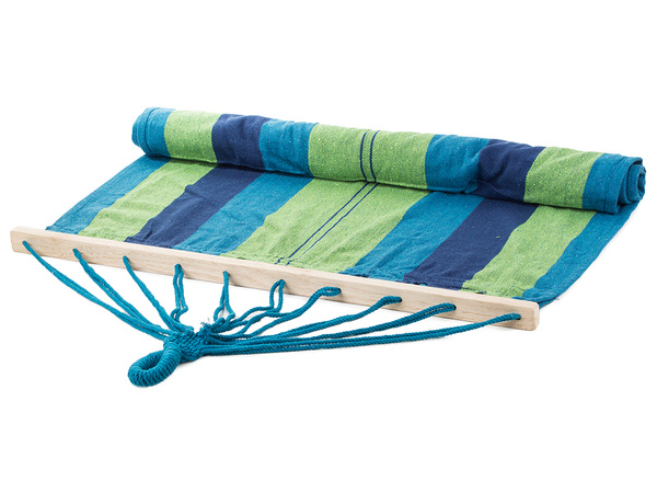 Garden hammock reinforced striped coloured wood rocker swing 200 x 80