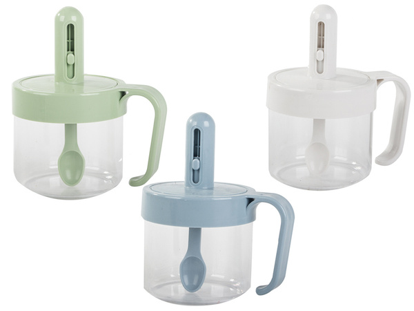 Récipient à épices pour la cuisine avec cuillère à soupe gobelet avec fermeture d'oreille