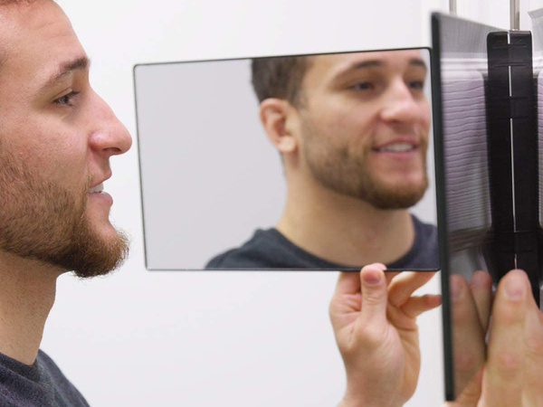 3-part folding wall-mounted cosmetic mirror