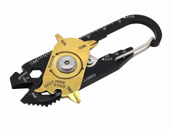 Brelok karabińczyk nóż multitool przeżycia 20w1
