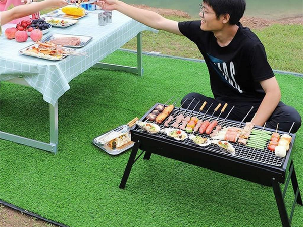 Călătorie grătar portabil pliabil caz cărbune camping bbq mare