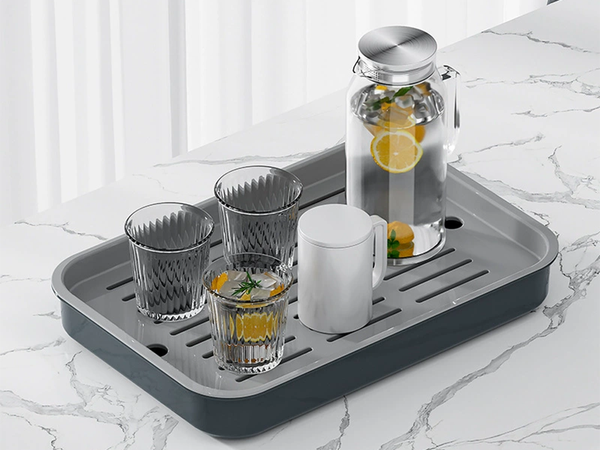 Two-layer kitchen tray drining rack for dishes vegetables fruit plastic