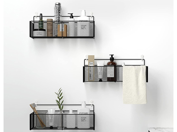 Agățat coș metal organizator agățat raft bucătărie negru
