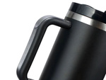 Taza térmica grande de 1,2 l con pajita y asa de acero, termo para bebidas frías y calientes.