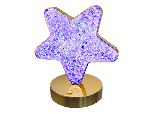 Veilleuse étoile de table cristal led rgb usb