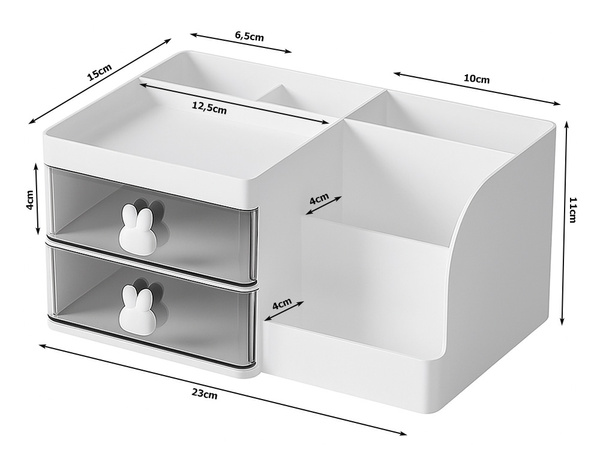 Desk organiser tray shelves for cosmetics small items drawers cabinet