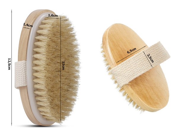 Массажная щетка для тела сухая мокрая натуральная