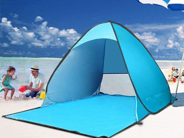 Beach tent self folding uv protective family bag set