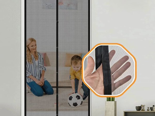Magnetic mosquito net for balcony doors strong mesh 100x210
