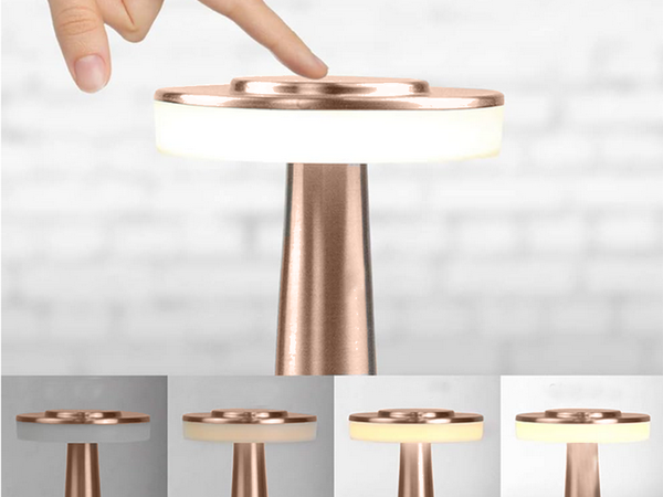 Lampe de nuit de table lampe tactile 3 étapes lampe de chambre sans fil