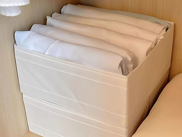 Textilní organizér plátěné oblečení boty zásuvka bílá