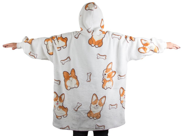 Teplá psí mikina oversize deka xxl 2v1 tlustá kožešina měkká s kapucí