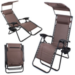 Folding beach chair zero gravity 2in1 chair with canopy