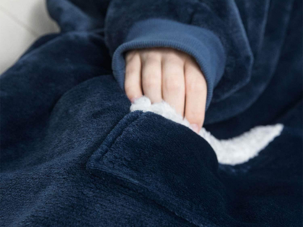Cálida sudadera oversize manta xxl 2en1 piel gruesa suave con capucha bata