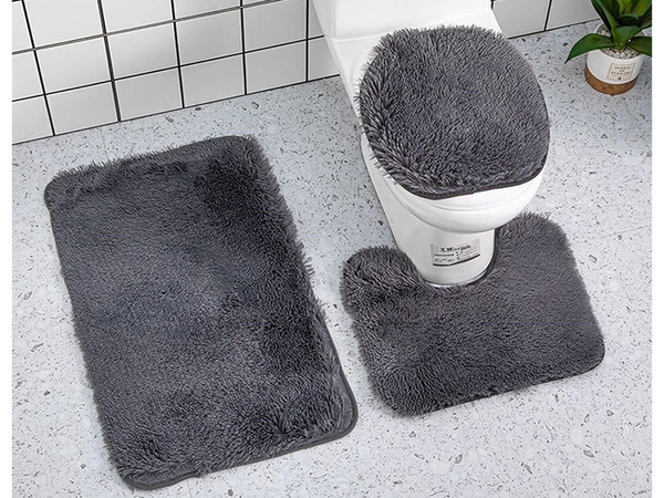Tapis de salle de bain set de 3 pièces 3in1 anti-dérapant séchage rapide