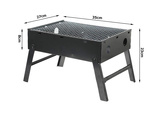 Cestovní gril přenosný skládací kufr na dřevěné uhlí kempování bbq