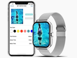 Inteligentné hodinky pre ženy a mužov s gumovým remienkom, športové, Bluetooth, volania, sivé